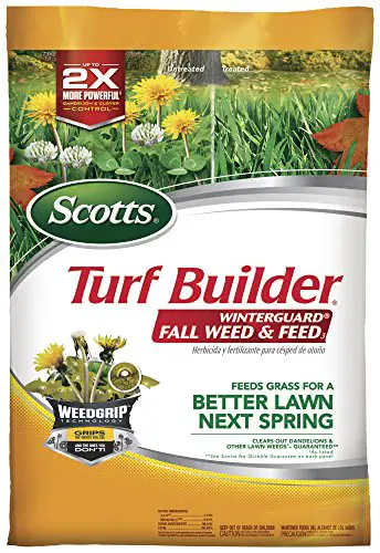 Scotts Turf Builder WinterGuard Fall Weed & Feed3, Weed Killer Plus Fall Fertilizer, 5,000 sq. ft., 14.29 lbs.