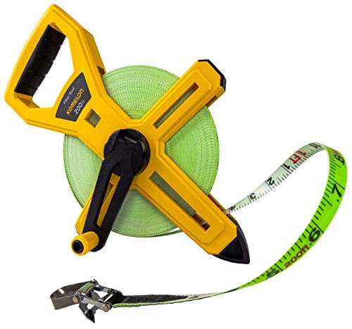 Komelon 6622 Open Reel Fiberglass Tape Measure, 200-Feet, Green