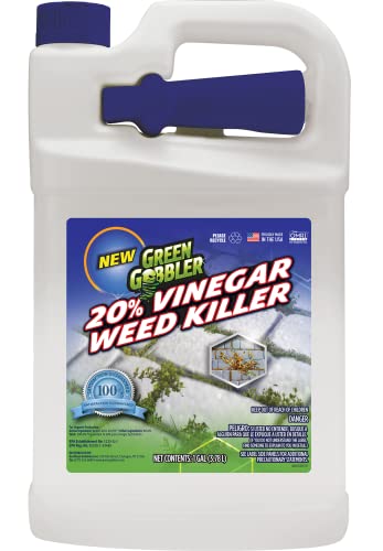 Green Gobbler 20% Vinegar Weed & Grass Killer | Natural & Organic | Concentrated | 1 Gallon Spray | Glyphosate Free Herbicide