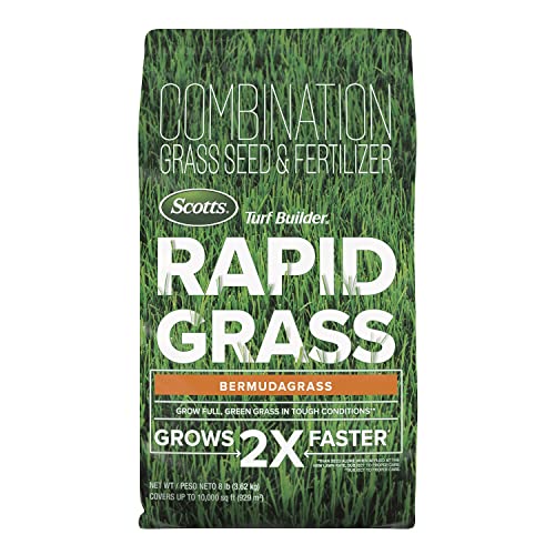 Scotts Turf Builder Rapid Grass Bermudagrass - Combination Seed and Fertilizer, 8 lbs., Covers Up to 10,000 sq. ft.